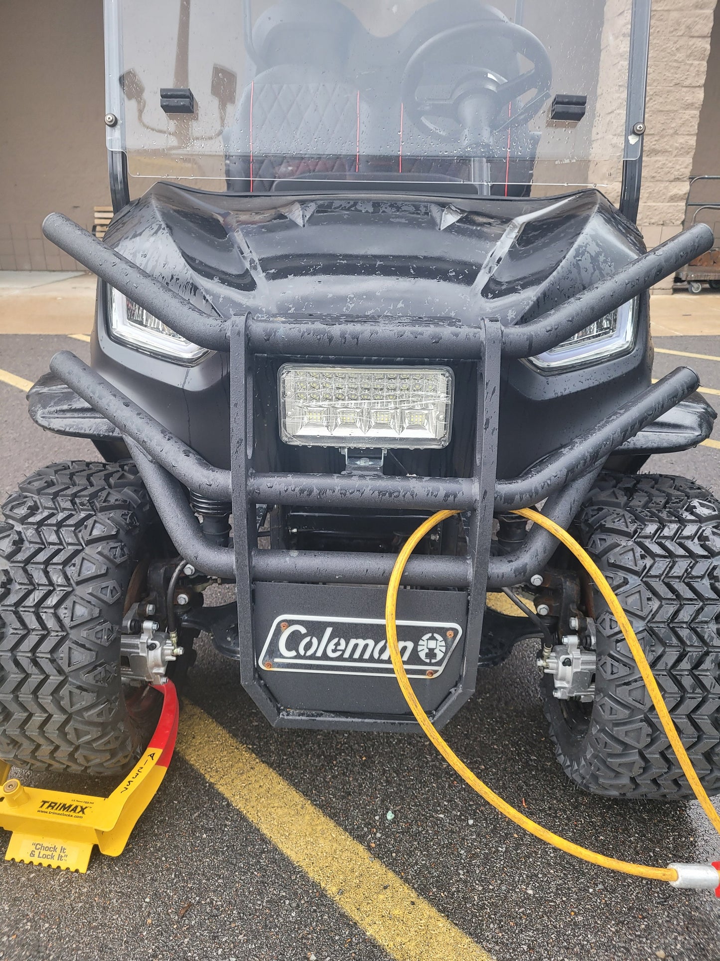 Coleman Kandi Golf Cart Golf Bag Holder Attachment, Easily Removable, No Drilling Required, fits 1" Wide Square Grab Bar Rear Seat