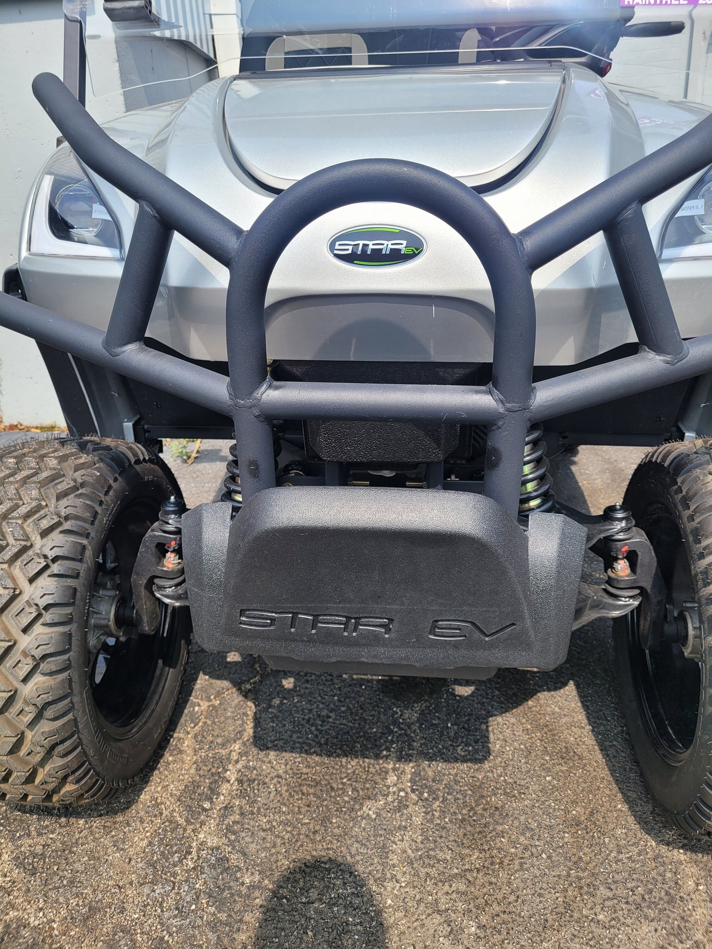 Star Ev Golf Cart Golf Bag Holder Attachment, Easily Removable, No Drilling Required, fits 1.25" tube 24" wide Square Grab Bar Rear Seat