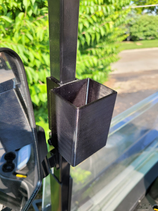 Clip On/Off  Golf Cart Sunglasses Holder "Stash" Container for your "Junk Drawer" items front strut easy no drill required