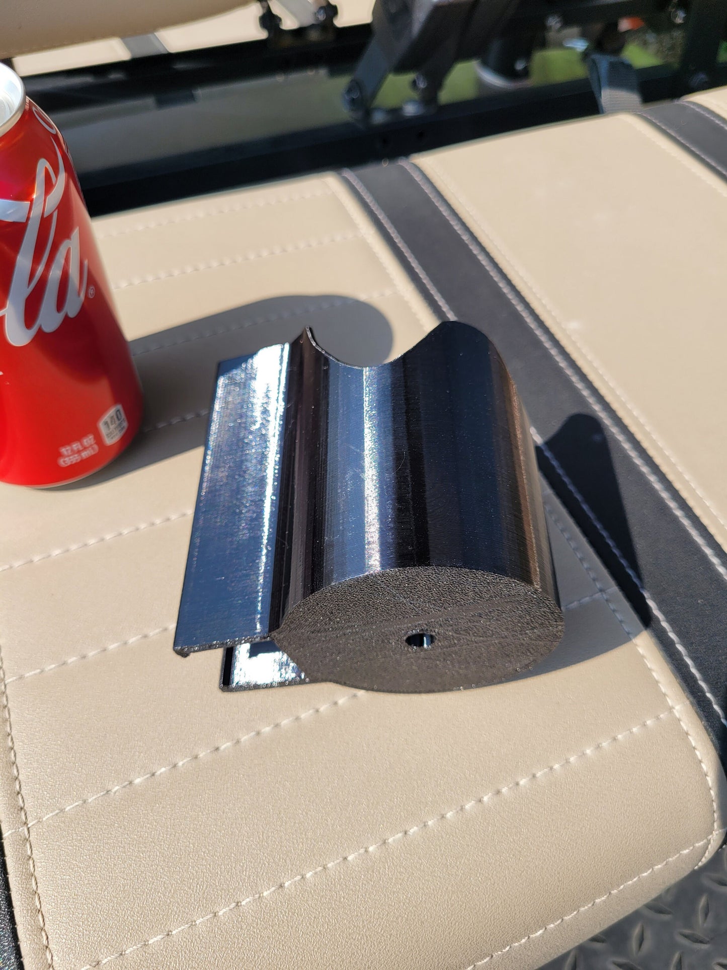 Soda Can Holder for Golf Cart Windshield Bar Clips to Front Strut Multiple Sizes Easy Add Cupholder