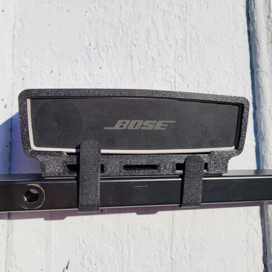 Bose Soundlink Mini Speaker Holder, Uses Velcro Strap to Attach to Golf Cart, UTV, Boat, Straps to any Vertical or Horizontal Bar