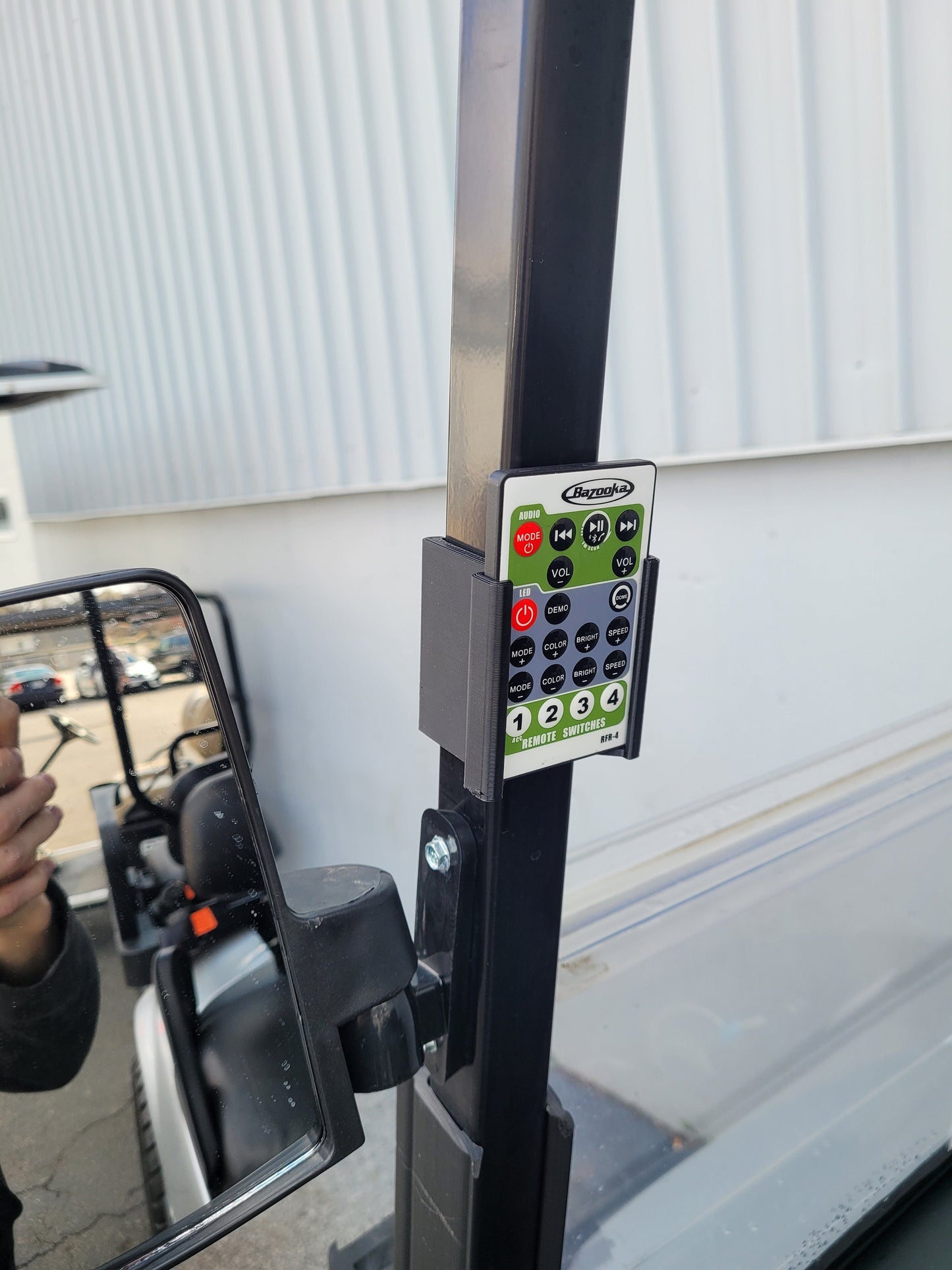 Golf Cart Sound Bar Remote Holder for Ecoxgear Bazooka Audio Square Led Style Remote
